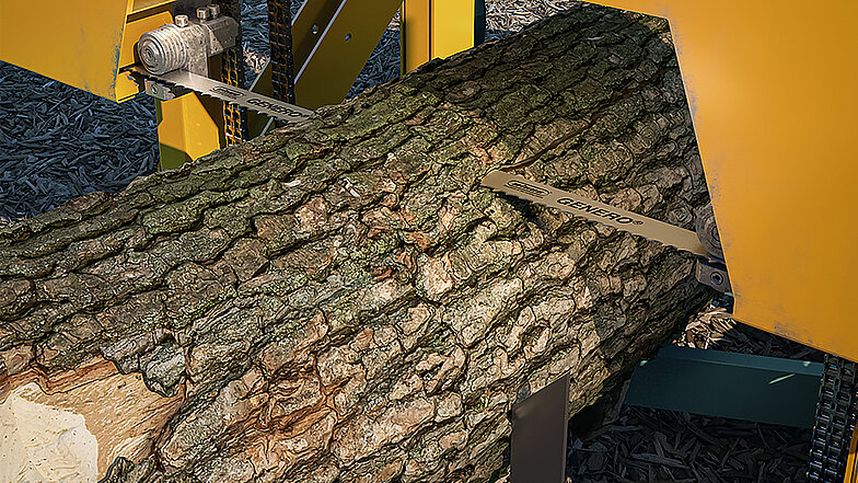 Sawing logs with GENERO® bimetal band saw blade