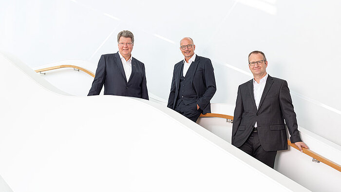 The new board of WIKUS: Dr techn. Jörg H. Kullmann (Chairman of the board, Business Management Division Technology and Production), Michael Möller (CEO, Management Division Group of companies and sales) and Jörg Utech (CEO, Management Division Finances and Resources.